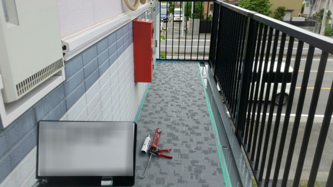 共用部の階段・廊下の雨漏り修理（ウレタン工法）と床リフォーム｜さいたま市大宮区のGマンション
