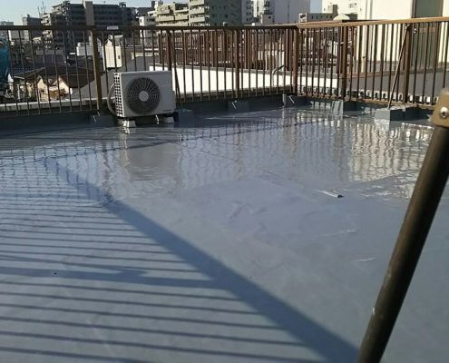 屋上のウレタン防水（通気緩衝工法）