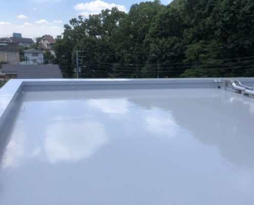 屋上のウレタン防水施工完了