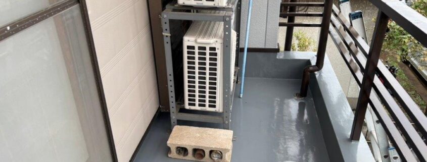 埼玉県草加市 低層マンション ベランダ防水工事完了後全景