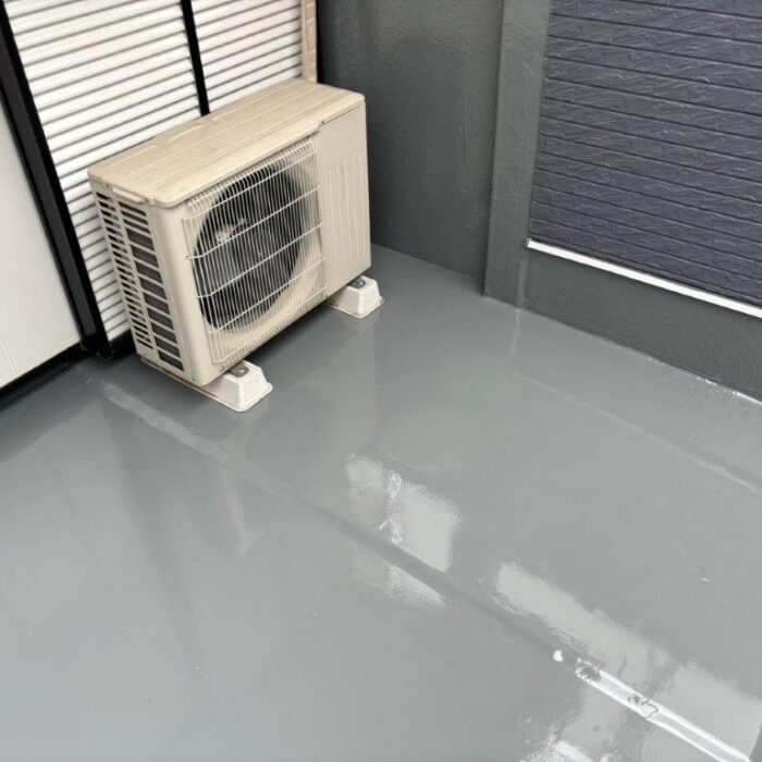 埼玉県越谷市 マンションベランダ防水 施工完了後の全体
