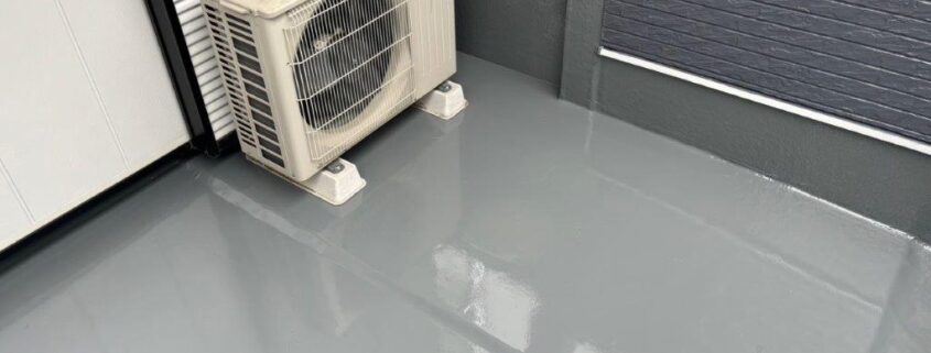 埼玉県越谷市 マンションベランダ防水 施工完了後の全体